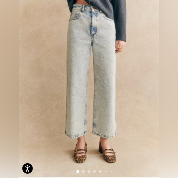 Sezane High Rise Wide Leg Le Crop 6/38 - Picture 1 of 9